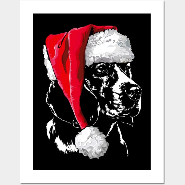 Funny Beagle Santa Christmas dog mom Wall Art by wilsigns